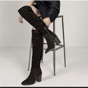 Vince Camuto Black Suede Over the Knee Boots